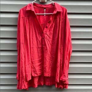 Free People Lovely Day Long Sleeve Button Down Top size Extra Small